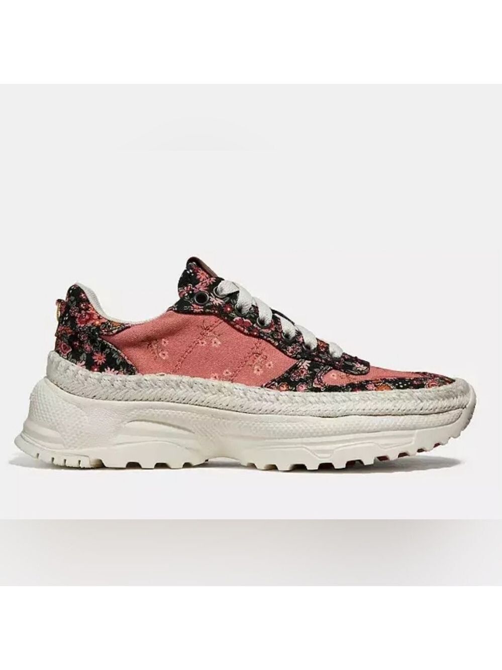 Coach C143 Espadrille Runner Pink Mix Posey Cluster Print Large